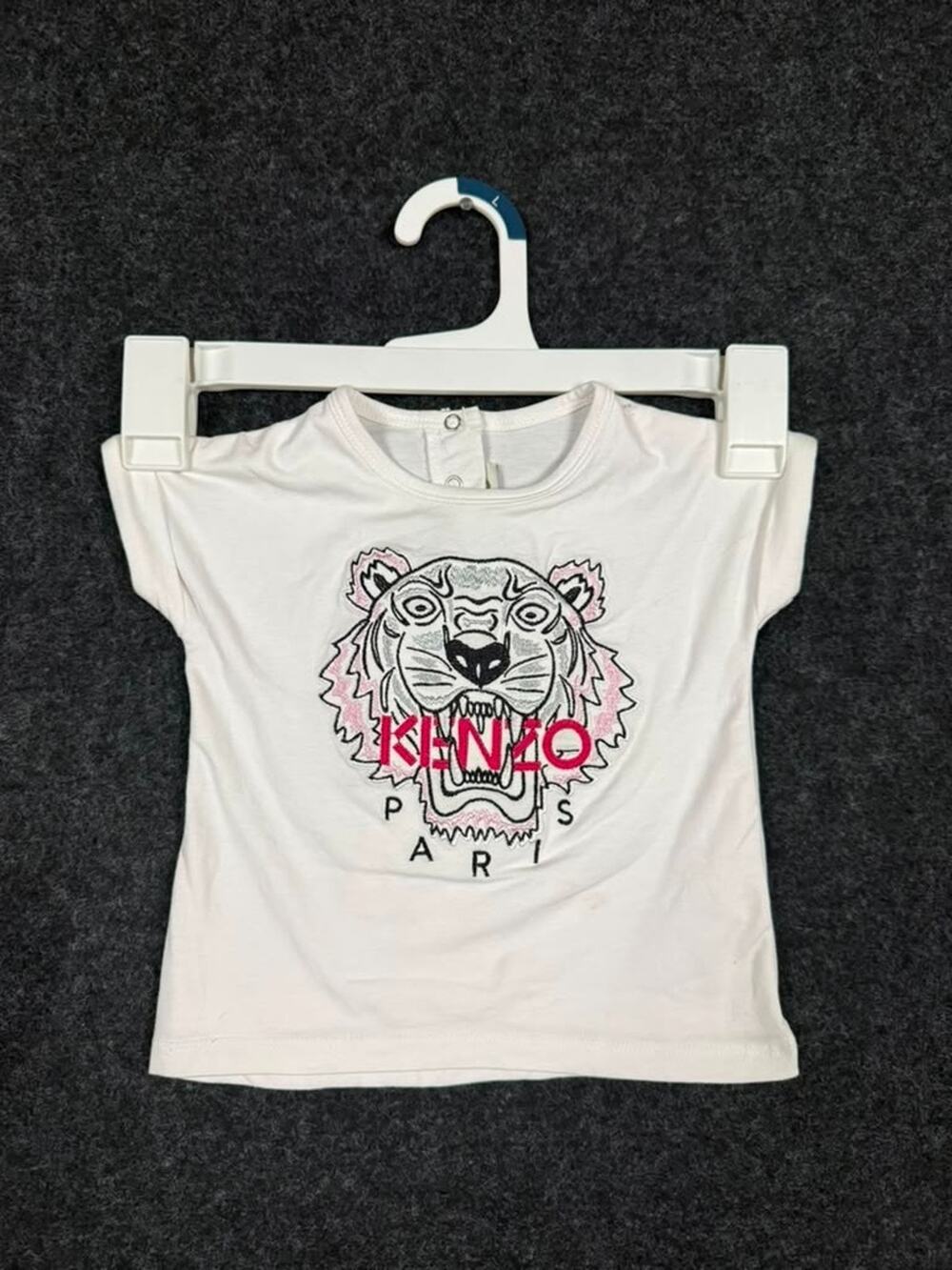 Kenzo Paris Tiger Logo White T Shirt Baby 18 Months Designer